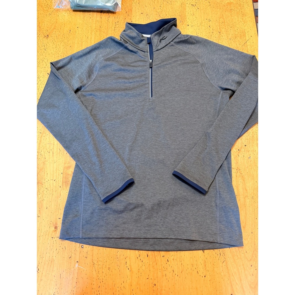 KJUS Men Feel Halfzip 52L Gray Heather Performance Golf Pullover MS25-E06